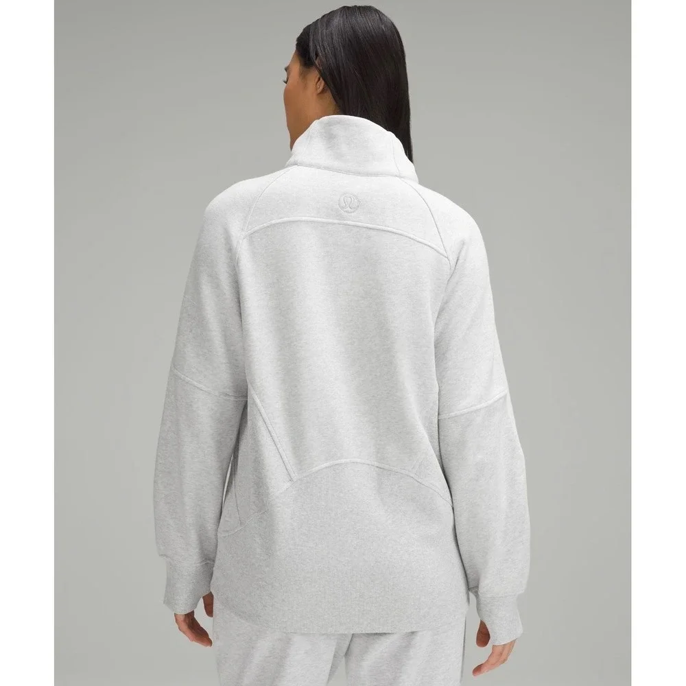 Lululemon Scuba Oversized Funnel Neck Half Zip Heathered Core Light Grey XL/XXL